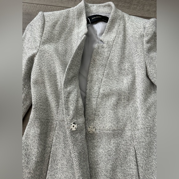 Zara light gray herringbone jacket Small - Picture 3 of 6
